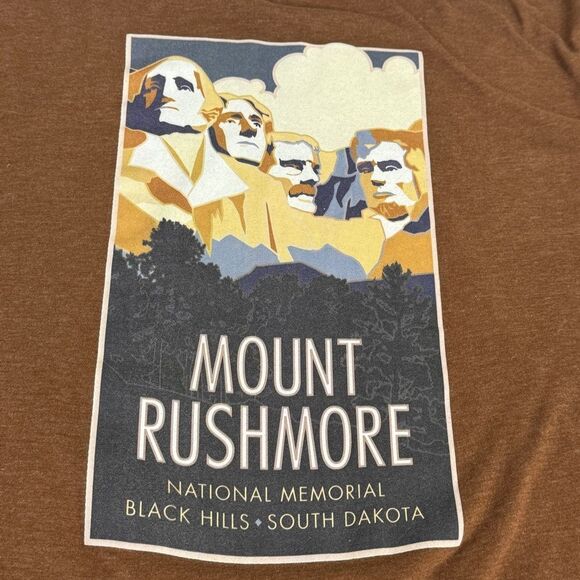 Mount Rushmore Brown Graphic T-shirt XL - Picture 3 of 6